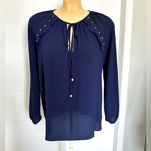 SALE ‼️🦋 Stunning Micheal Kors Blouse | Micheal Kors Top blouse work Chic small - Picture 2 of 7